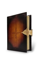 Antiekgebonden zakbijbel met gouden slot