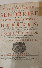 Eene uitlegging vd Sendbrief ad Hebreeen