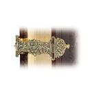 Antiek geb. koperen slot roosje