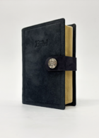 Bijbel met psalmen in nubuck drukk. zilv