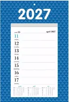 Weeknotitiekalender op schild 2027